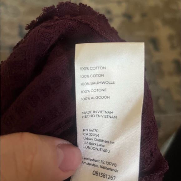 NWT Free People Oversized Juicy Waffle Knit Sweater Burgundy Size S - Picture 5 of 5